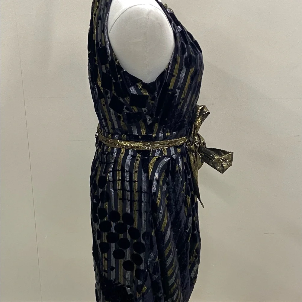 Eva Franco Black and Gold Midi Dress - Picture 2 of 4